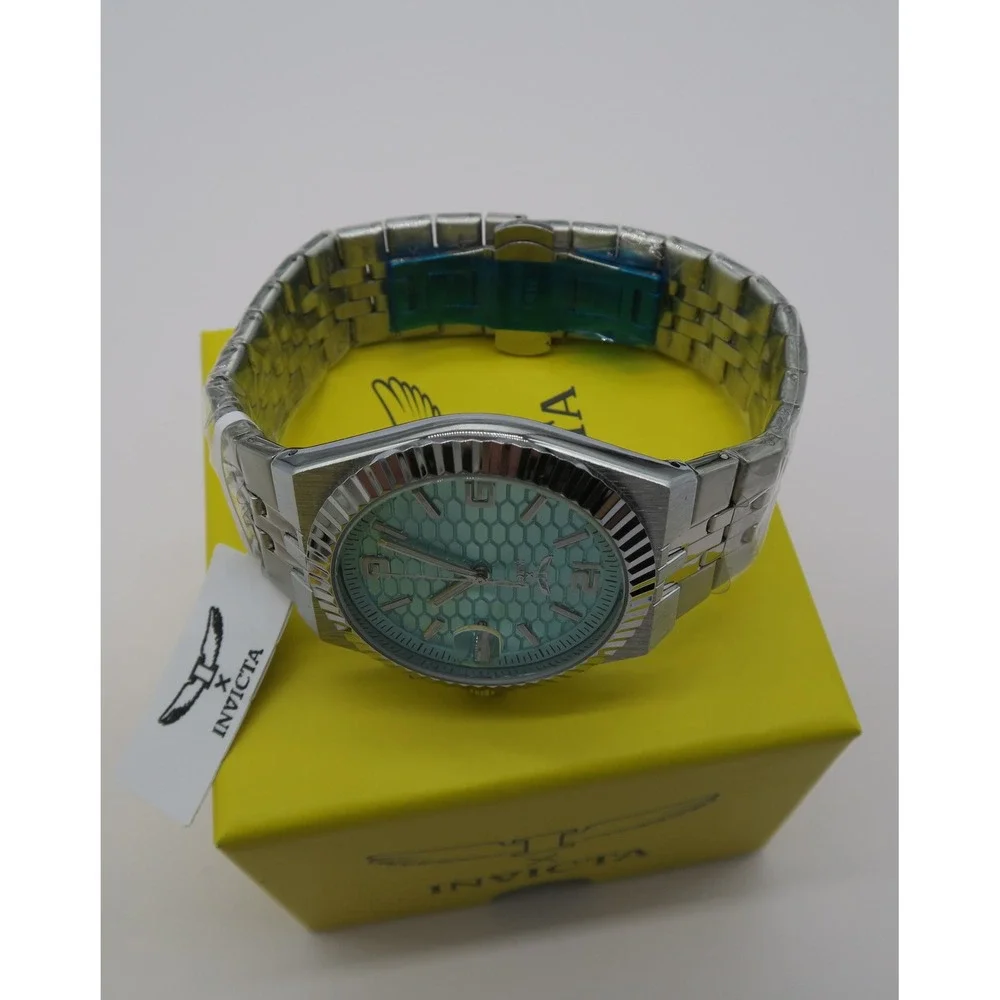 Invicta Specialty Mens Watch 69859 Aqua Honeycomb Dial Stainless Steel Watch